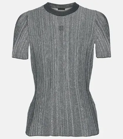 Givenchy Ribbed-knit Top In Grey