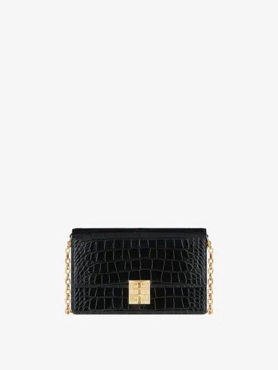 Givenchy Medium 4g Bag In Alligator With Chain In Black