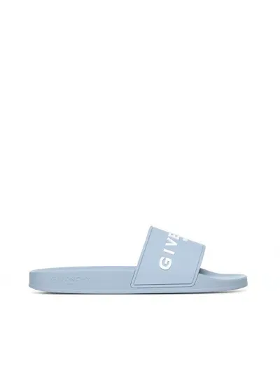 Givenchy Classic Branded Pool Sliders In Sky