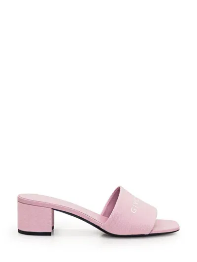 Givenchy Logo Printed Mules In Pink