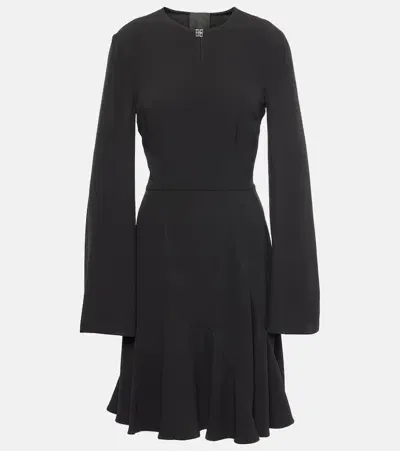 Givenchy 4g Liquid Crêpe And Satin Minidress In Black