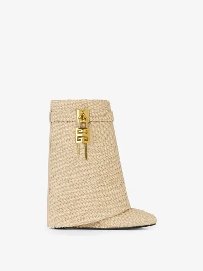 Givenchy Bottines Shark Lock En Raphia In Beige