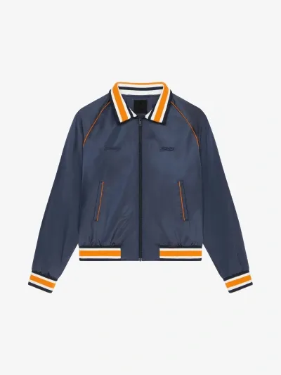 Givenchy Shiny Bomber Jacket In Night Blue