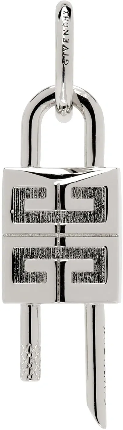 Givenchy Silver Lock Single Earring In 040-silvery