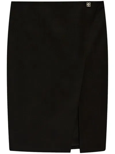 Givenchy Logo-button Wrap Skirt In Black