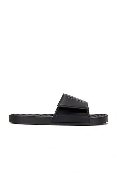 Givenchy Slide Scratch Flat Sandal In Black & White