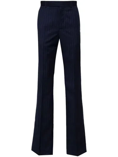 Givenchy Striped Wool Trousers In Blue