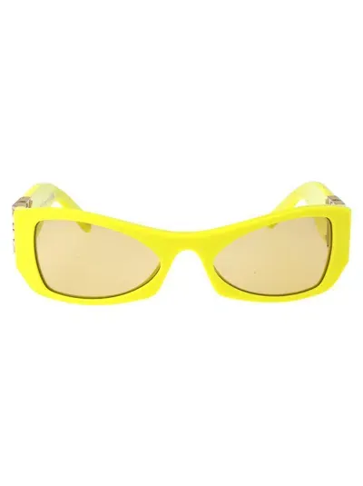 Givenchy Eyewear Rectangular Frame Sunglasses In 39j Shiny Yellow / Roviex