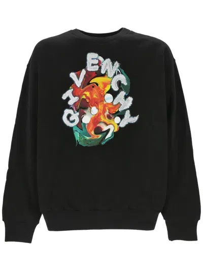 Givenchy Logo Printed Crewneck Sweatshirt In Black