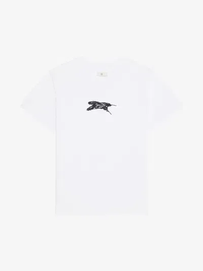 Givenchy T-shirt In Cotton  Feathers In White