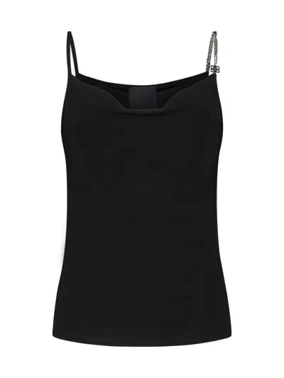 Givenchy 4g Plaque-detailed Spaghetti Tank Top In Black