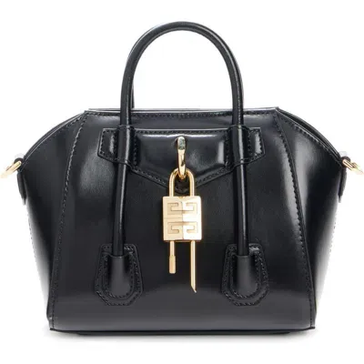 Givenchy Toy Antigona Lock Leather Satchel In Black