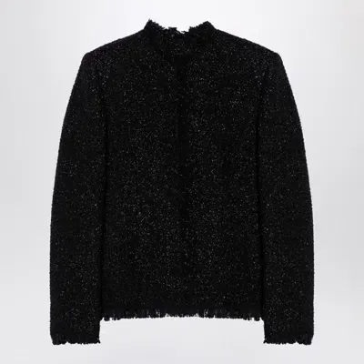 Givenchy Tweed And Lurex Jacket In Black