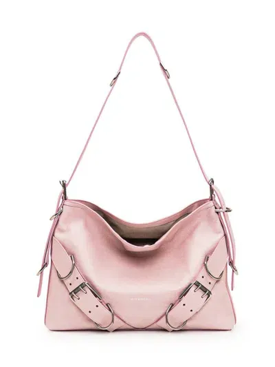 Givenchy Medium Leather Shoulder Bag With Vintage-inspired Buckle In Pink