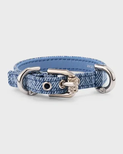 Givenchy Voyou Denim Silver Bracelet In Denim Blue