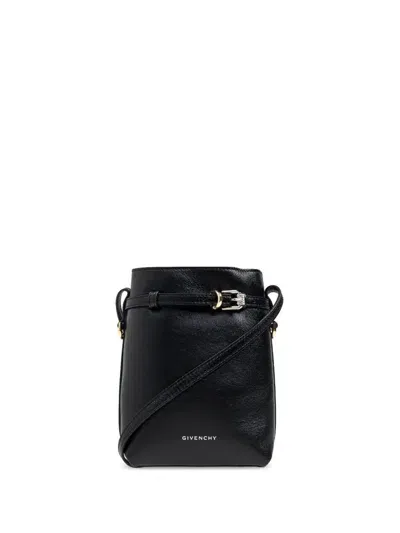 Givenchy Voyou Leather Crossbody Phone Holder In Black