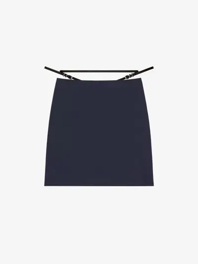 Givenchy Voyou Skirt In Wool And Mohair In Blue