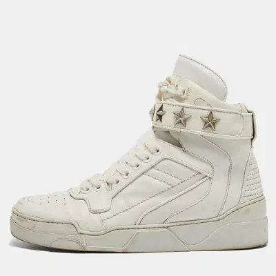 Pre-owned Givenchy White Leather Tyson High Top Sneakers Size 44