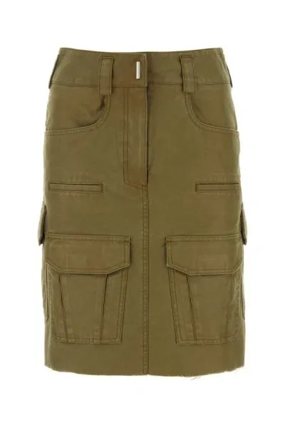 Givenchy Multipocket Cargo Skirt In Green