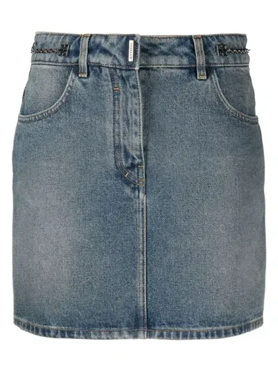 Givenchy Medium Blue Denim Mini Skirt In Mediumblue