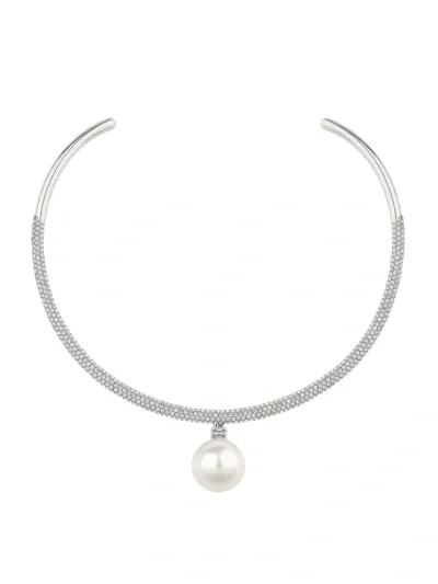 Givenchy Women's Pearl Torque Necklace In Metal With Pearl And Crystals In Silvery