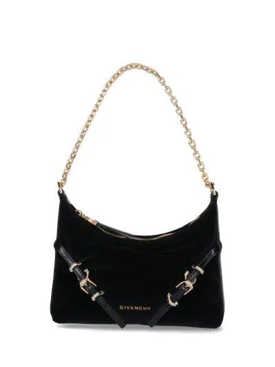 Givenchy Voyou Chain Leather Shoulder Bag In Black