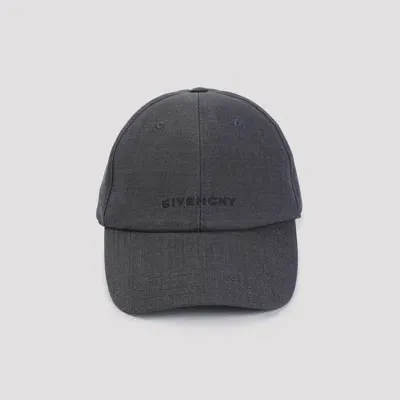 Givenchy Wool Logo Cap In Grey