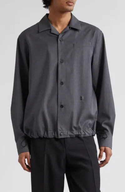 Givenchy Wool Overshirt In Blue