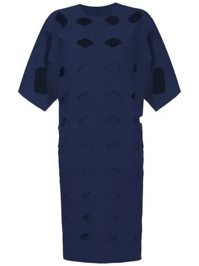 Gloria Coelho Cut-out Shift Dress In Blue