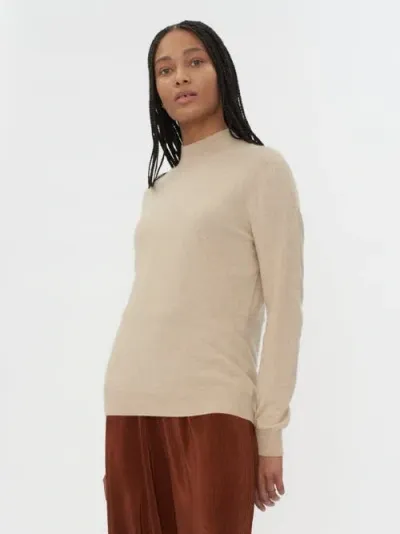 Gobi Cashmere Cashmere Mock Neck Sweater In Beige