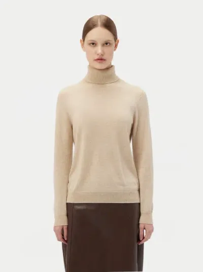 Gobi Cashmere Classic Turtle Neck In Beige