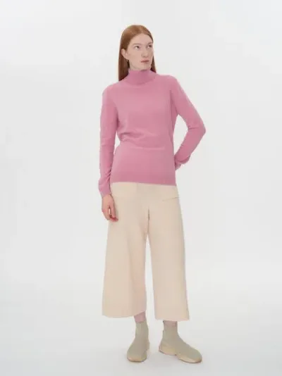 Gobi Cashmere Classic Turtle Neck In Orchid Smoke