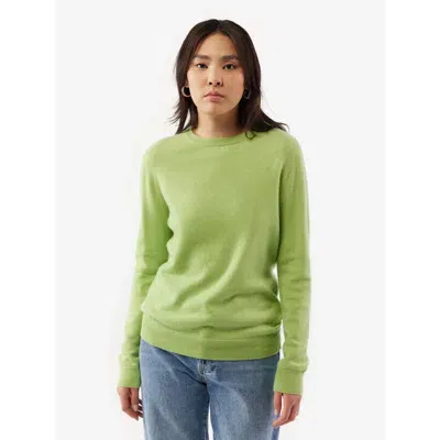 Gobi Cashmere Crew Neck Sweater In Jade Lime