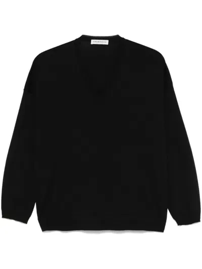 Goes Botanical Merino-wool Sweater In Black