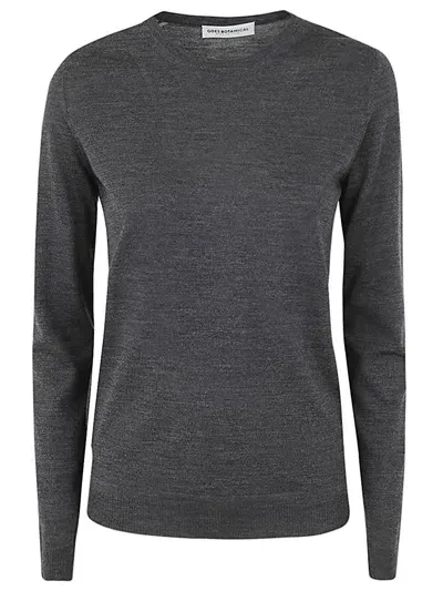 Goes Botanical Long Sleeves Crew Neck Sweater In Grey