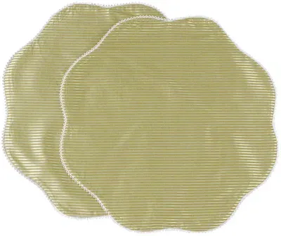 Gohar World Green Opaline Placemat Set In Pe (pea)