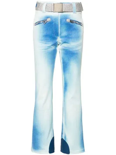 Goldbergh Blanchi Denim-print Ski Pants In Blue