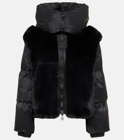 Goldbergh La Reine Eco Fur Ski Jacket In Black