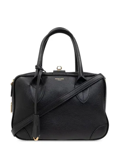 Golden Goose Rectangular Goat Leather Tote Bag In Black