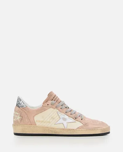 Golden Goose Ballstar Leather Sneakers In Beige