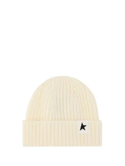 Golden Goose Beanie Hat In Offwhite