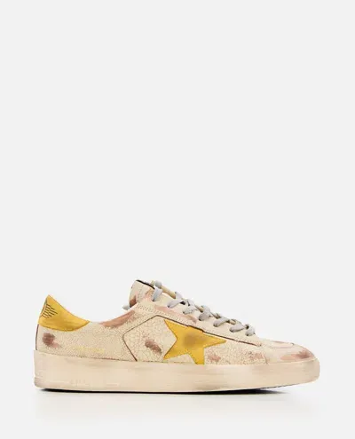 Golden Goose Stardan Leather Sneakers In Nude & Neutrals