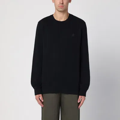 Golden Goose Black Crewneck Sweatshirt In Print