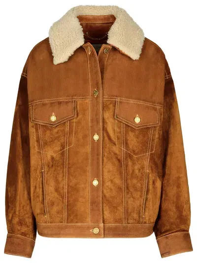 Golden Goose Brown Leather Jacket Woman