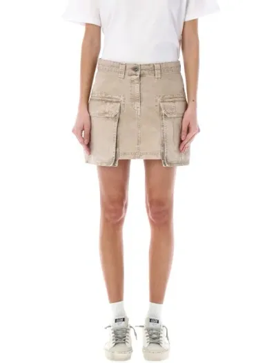 Golden Goose Mini Cargo Skirt In Neutrals