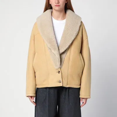 Golden Goose Sheepskin With Wide Shearling Collar In Neutrals