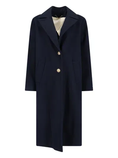 Golden Goose Cocoon Single-breasted Coat In Blue