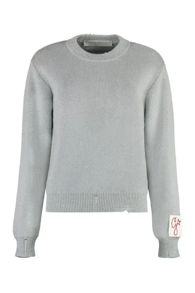 Golden Goose Cotton Crew-neck Sweater In Grey