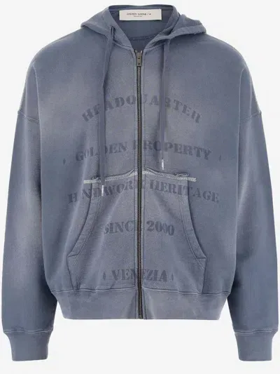 Golden Goose Cotton Sweatshirt With Logo In Gray