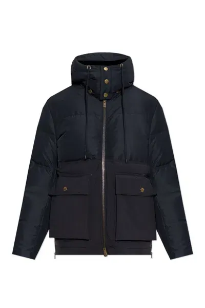 Golden Goose Deluxe Brand Hooded Down Jacket In Navy